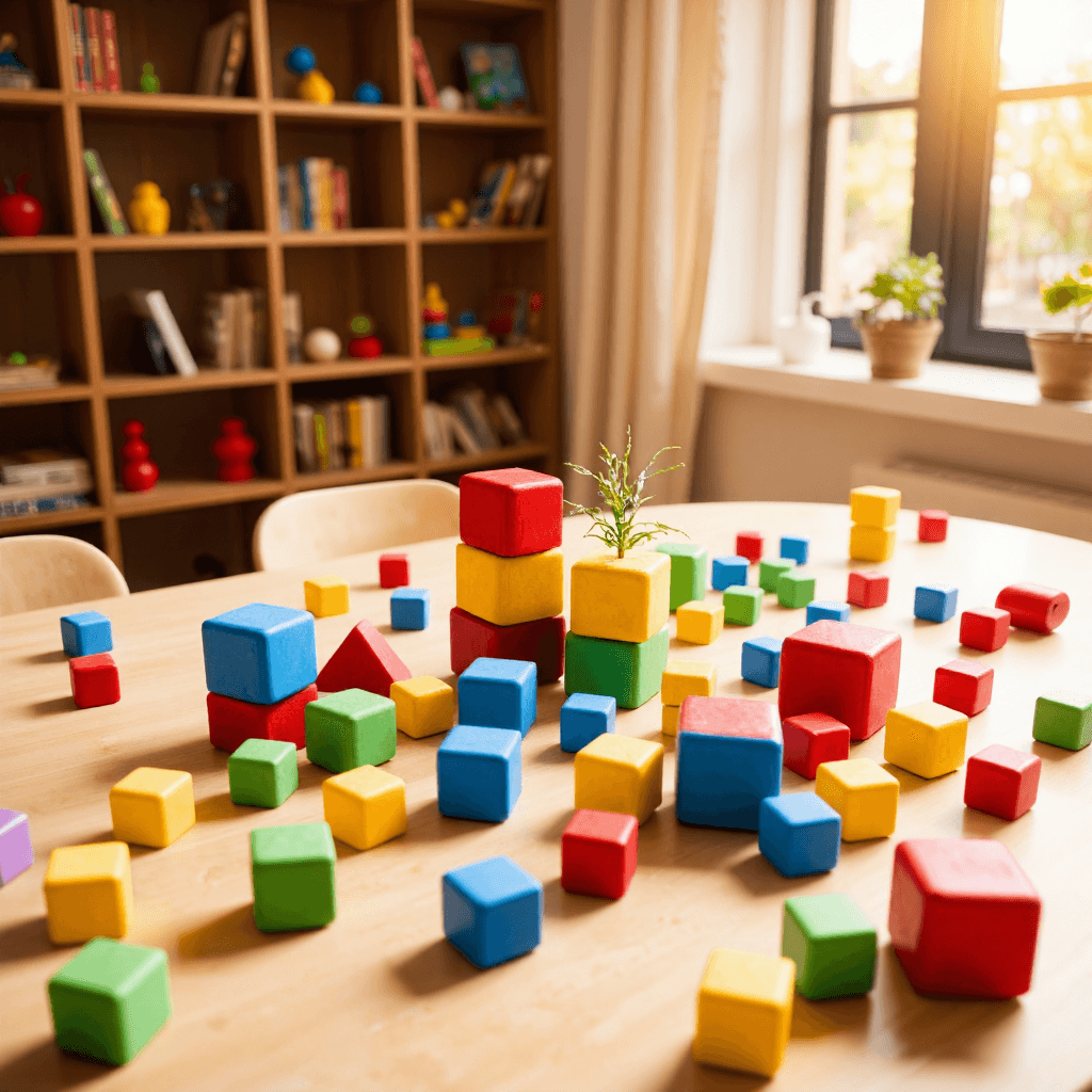 product photography of counting blocks