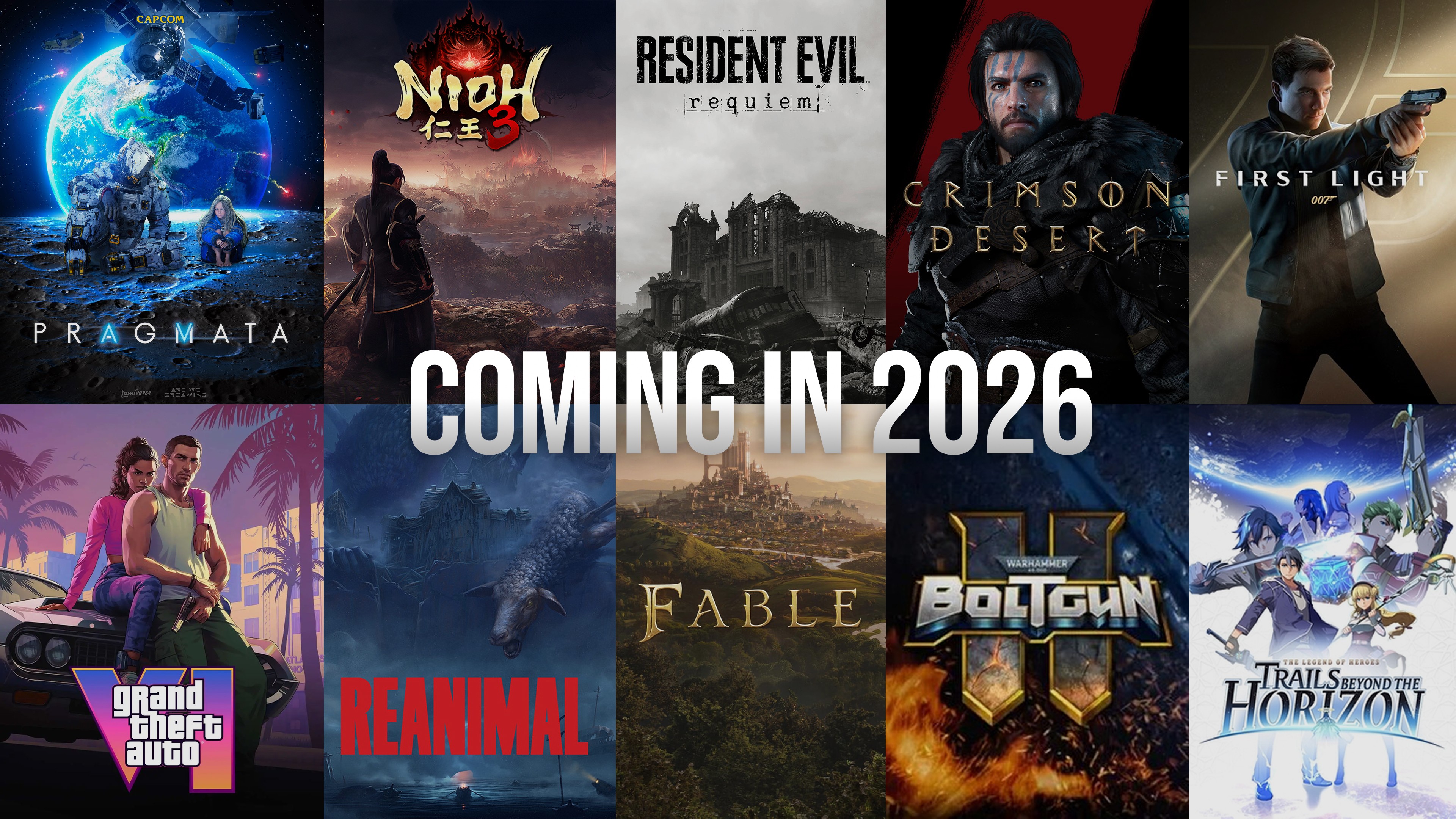 GTA 6, Crimson Desert, Resident Evil Requiem, Nioh 3, new games 2026, upcoming games 2026, PS5 games, Xbox Series X games, PC gaming, gaming news, upcoming releases, next gen games, 2026 video games, Fable reboot, Pragmata, Reanimal, Trails Beyond the Horizon