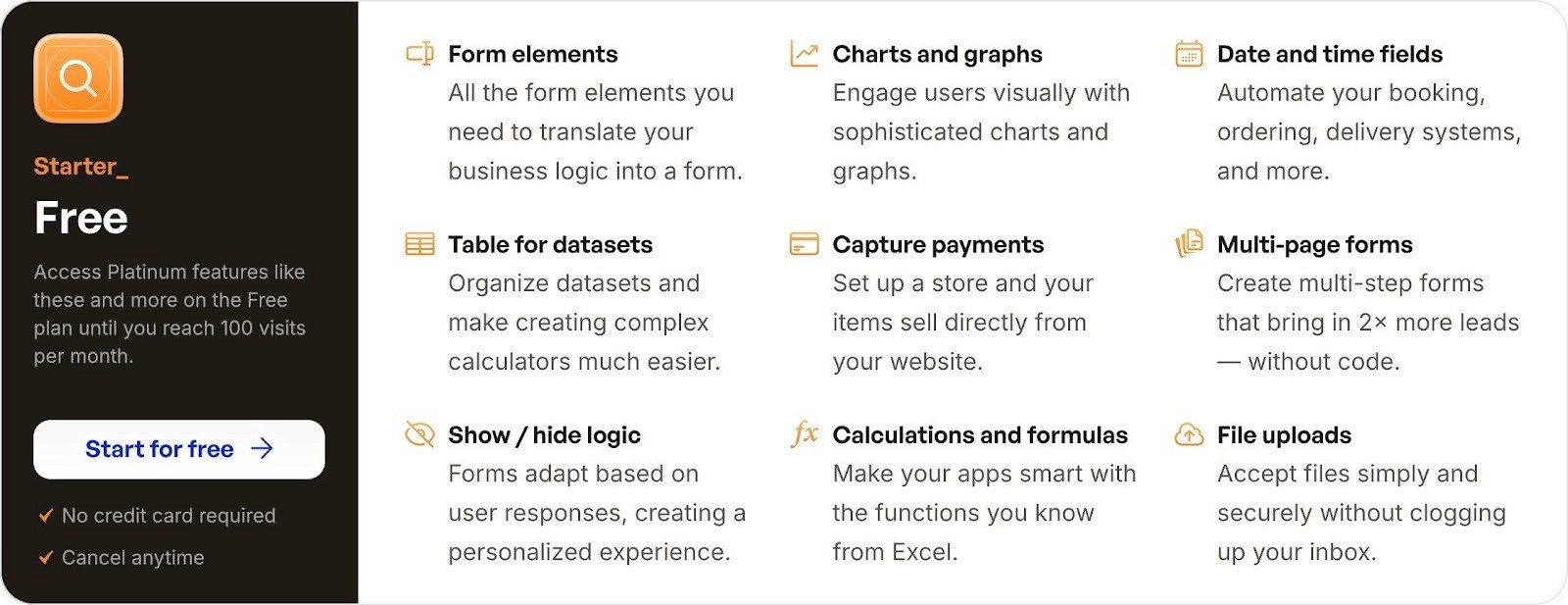 Converts free pricing plan