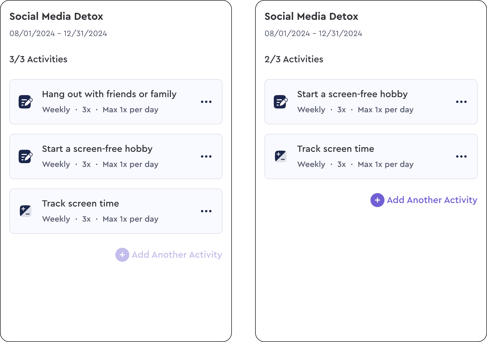 Iteration: Add, Delete, Edit Activities
