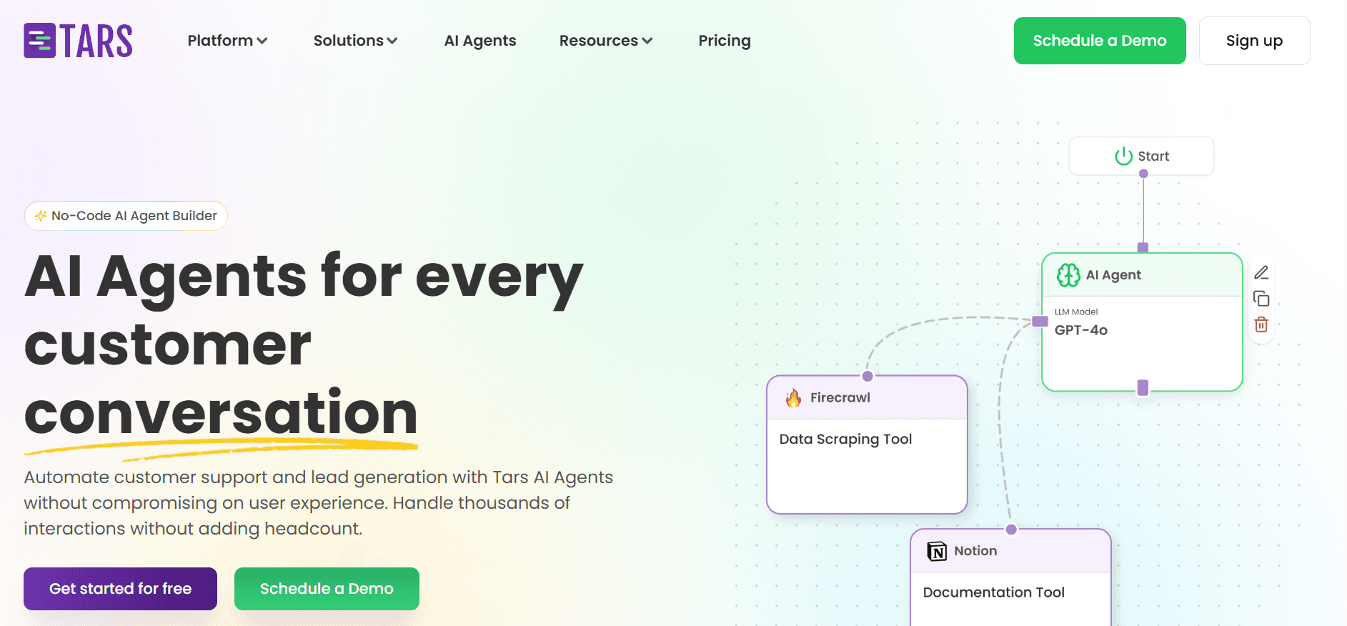 tars -  Chatfuel Competitor