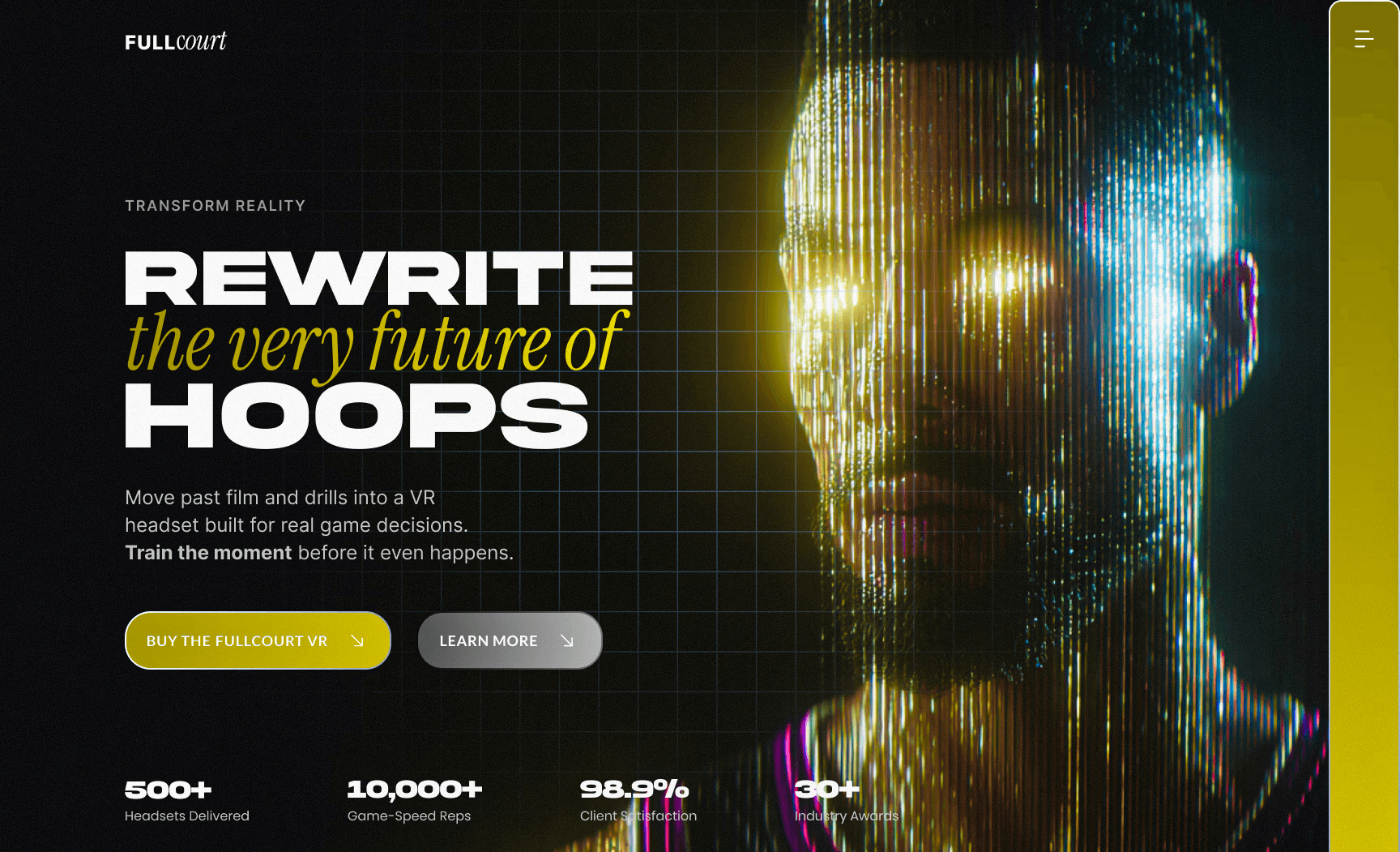 Website Hero Section design basketball startup