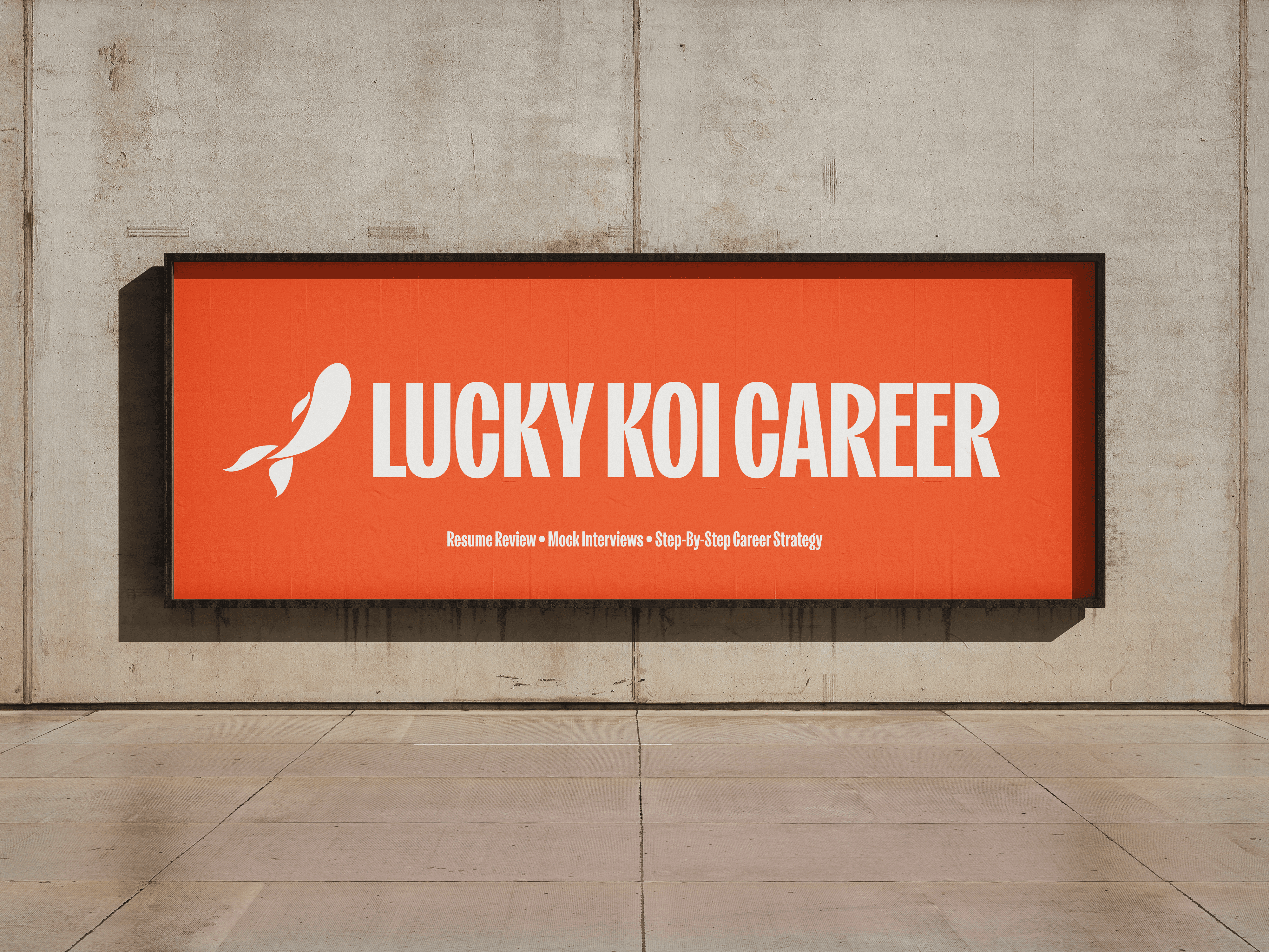 a billboard that says lucky koi career