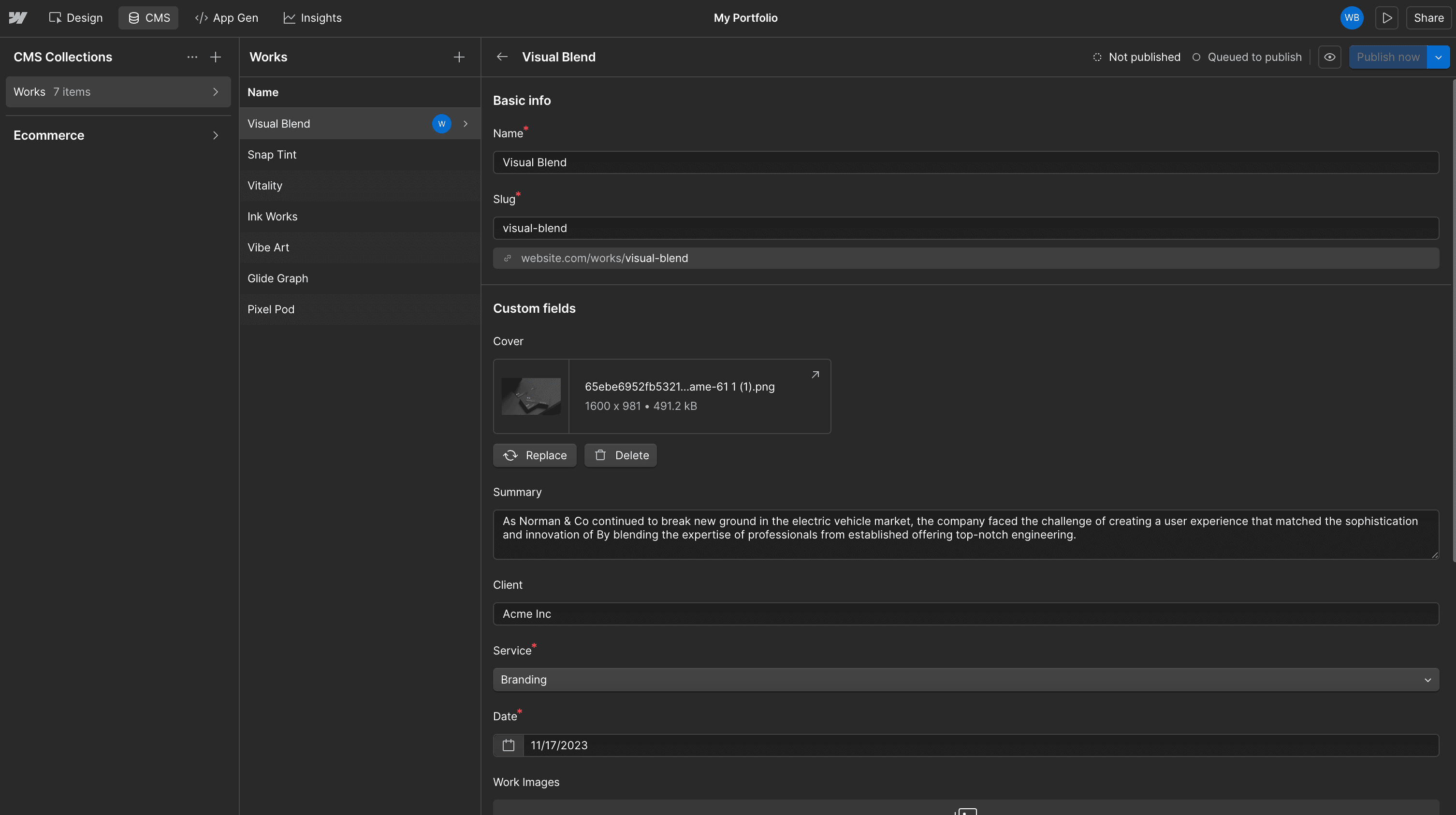 Webflow CMS
