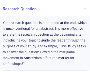 Paperpal AI Review screen showing targeted prompts such as Check the flow and structure, Suggestions to expand this text, and Improve the introduction