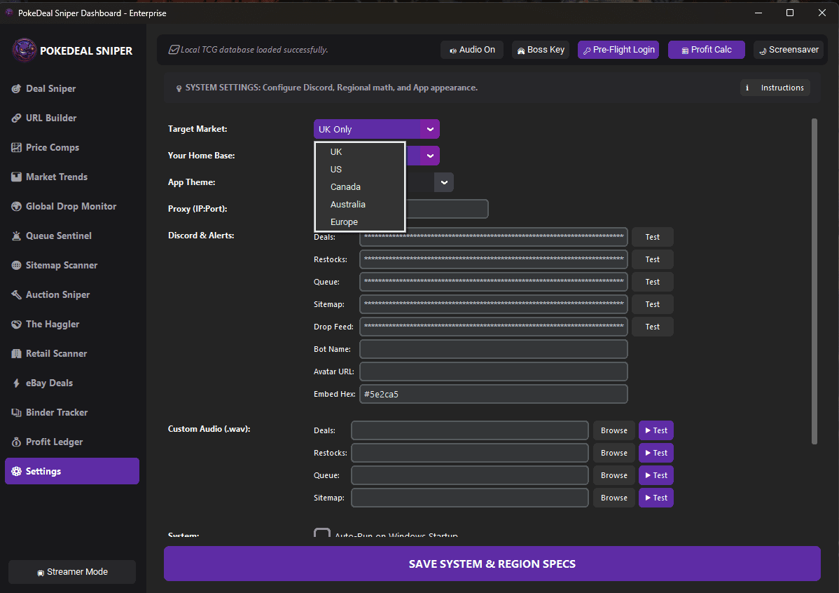 PokeDeal Sniper software screenshot