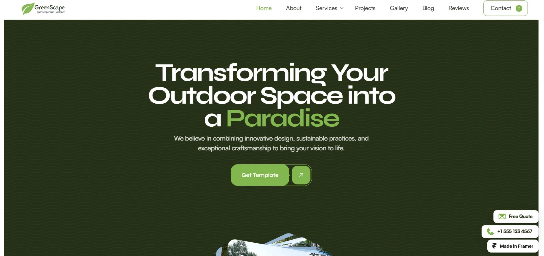 Best Framer Templates for Professional Services - Landscaper