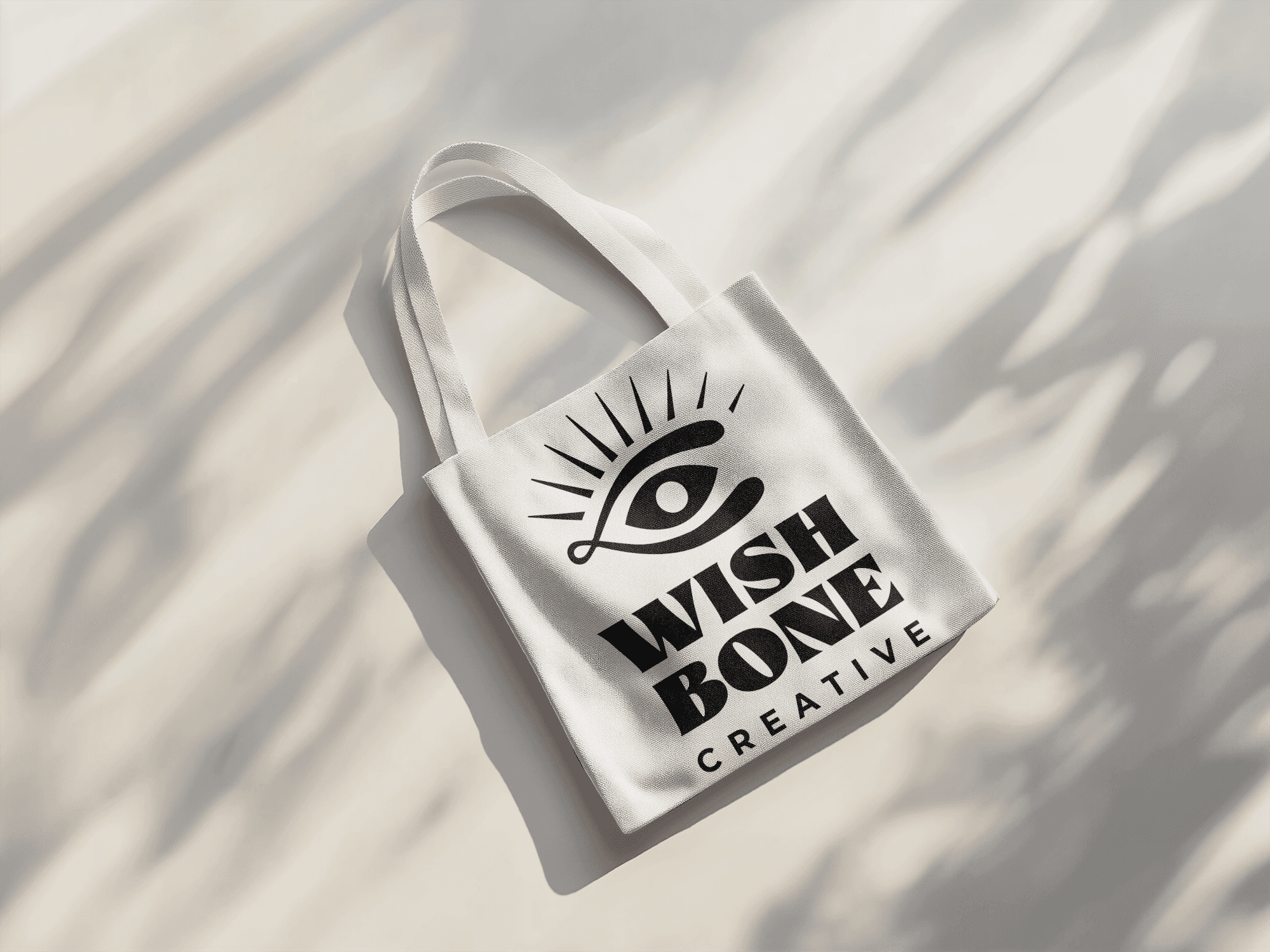 Branded linen patch design – Fabric label design for Wishbone Creative in Ireland.