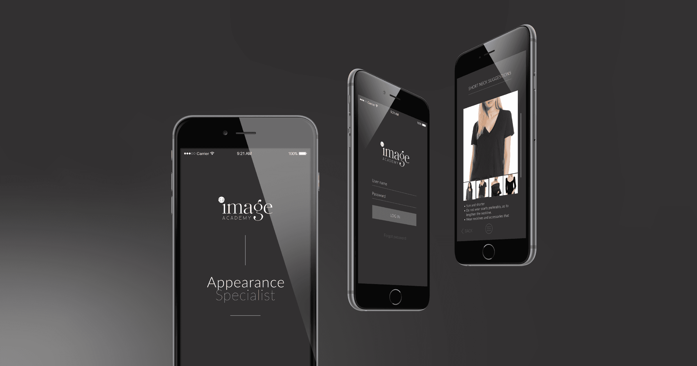SAIA login mockups