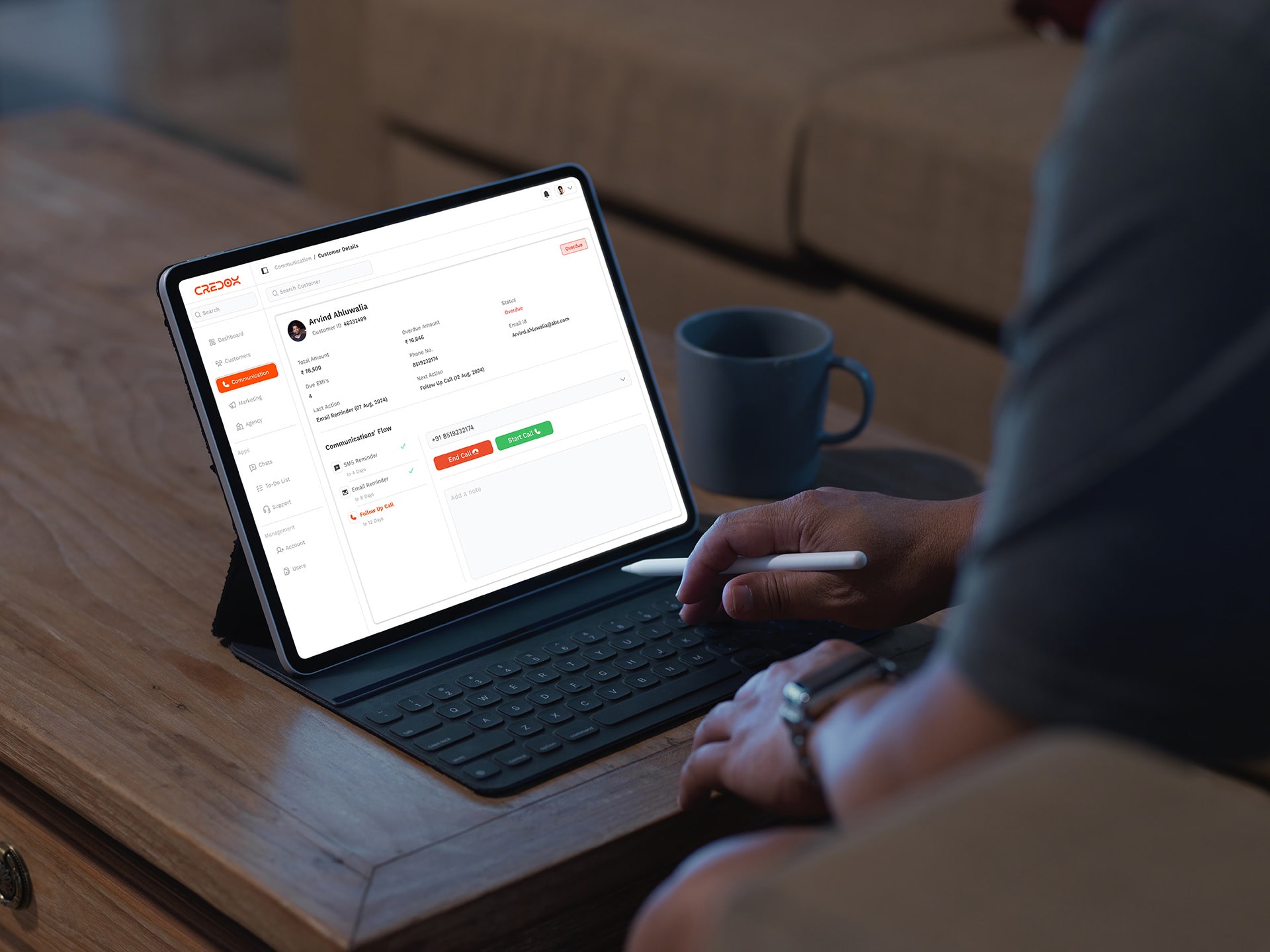 customer interaction dashboard call element design