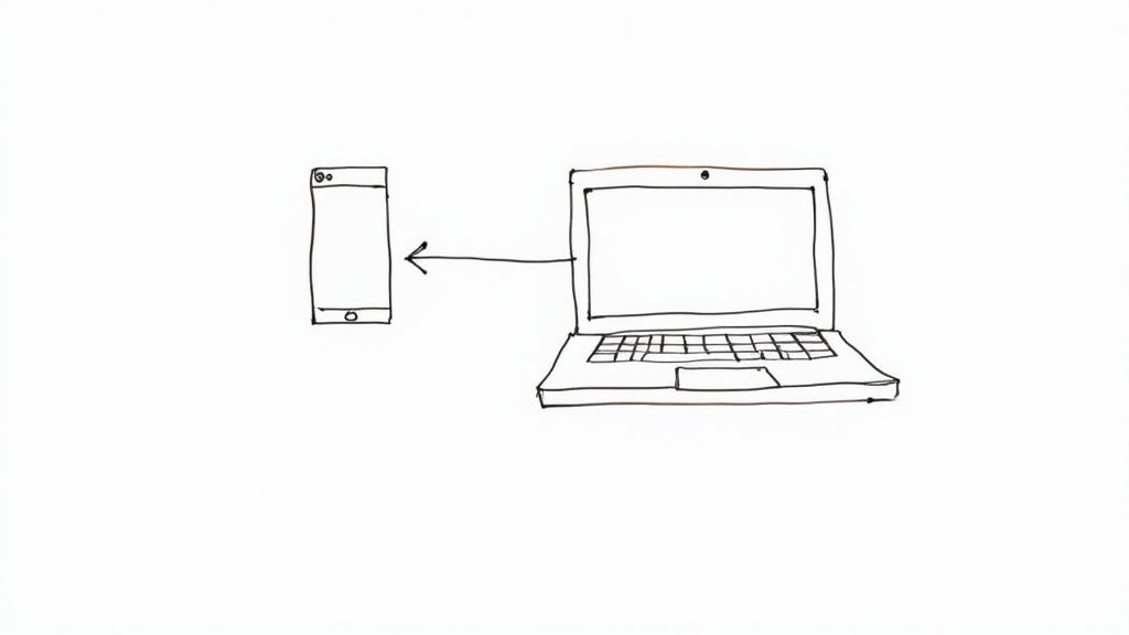 A shopper's hand adding a complementary product to a digital shopping cart, visualizing a cross-sell.