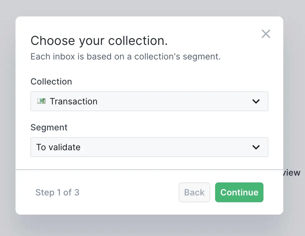 Forest Admin Inbox configuration step 1
