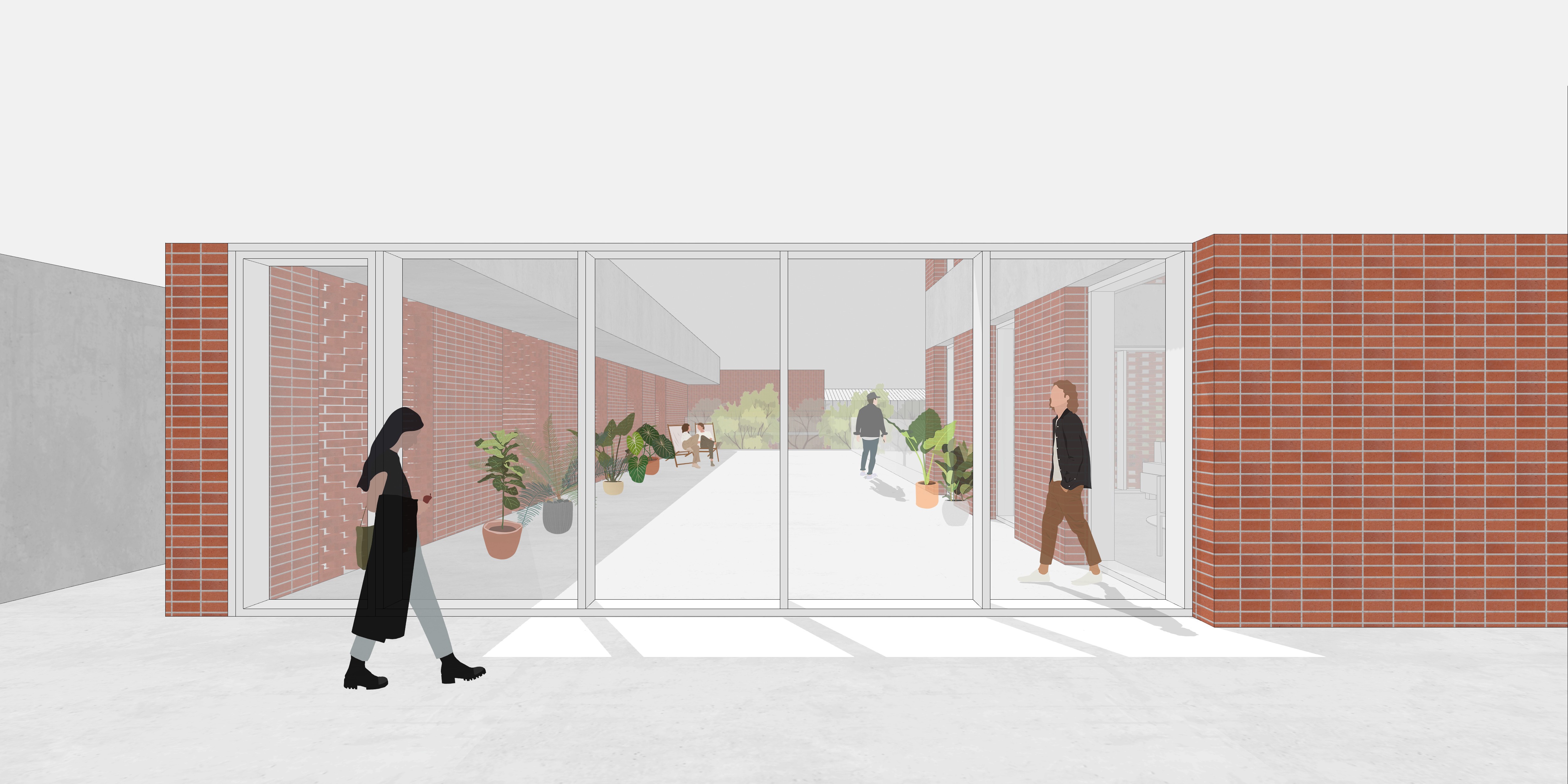 군북농공단지 청년문화센터 | 2층 공유실 투시도