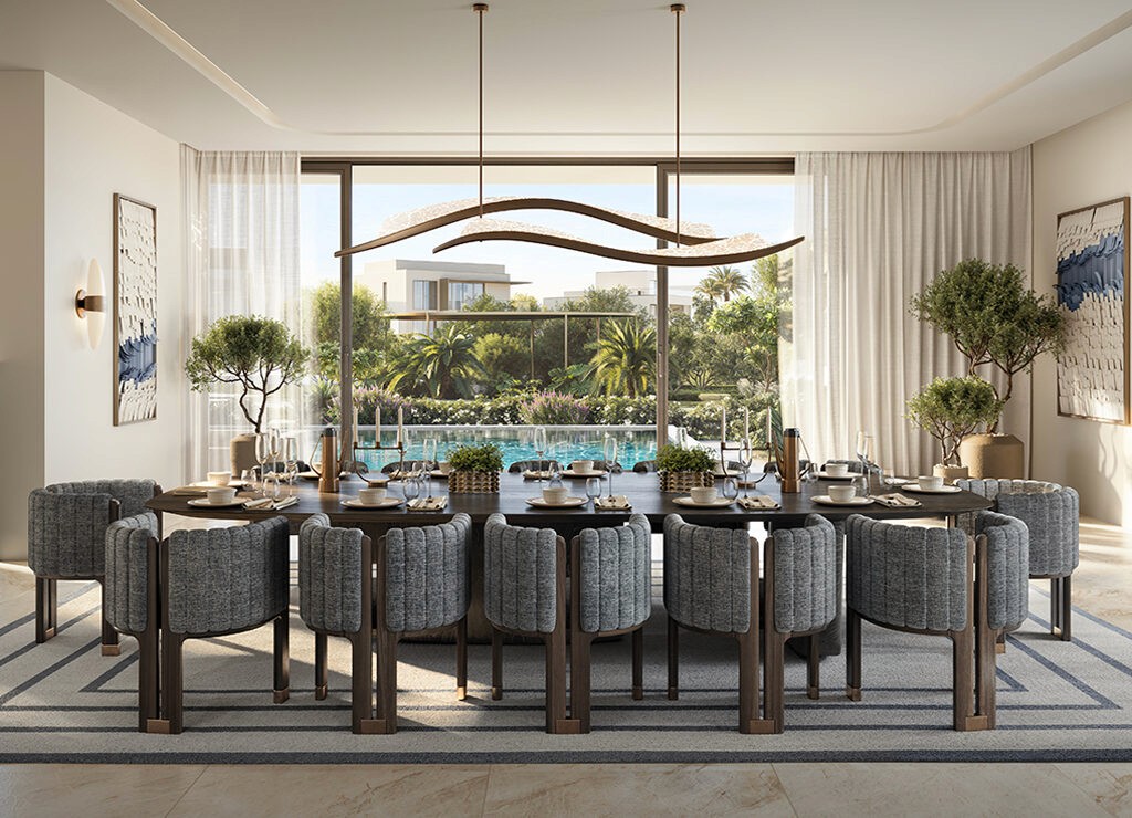 Stylish living room in Address Villas Tierra, equipped with modern furnishings and a sophisticated decor.