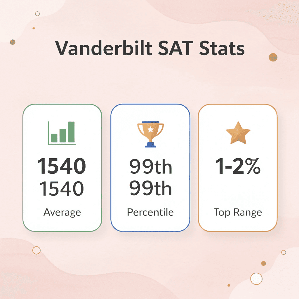 Infographic showing Vanderbilt SAT statistics