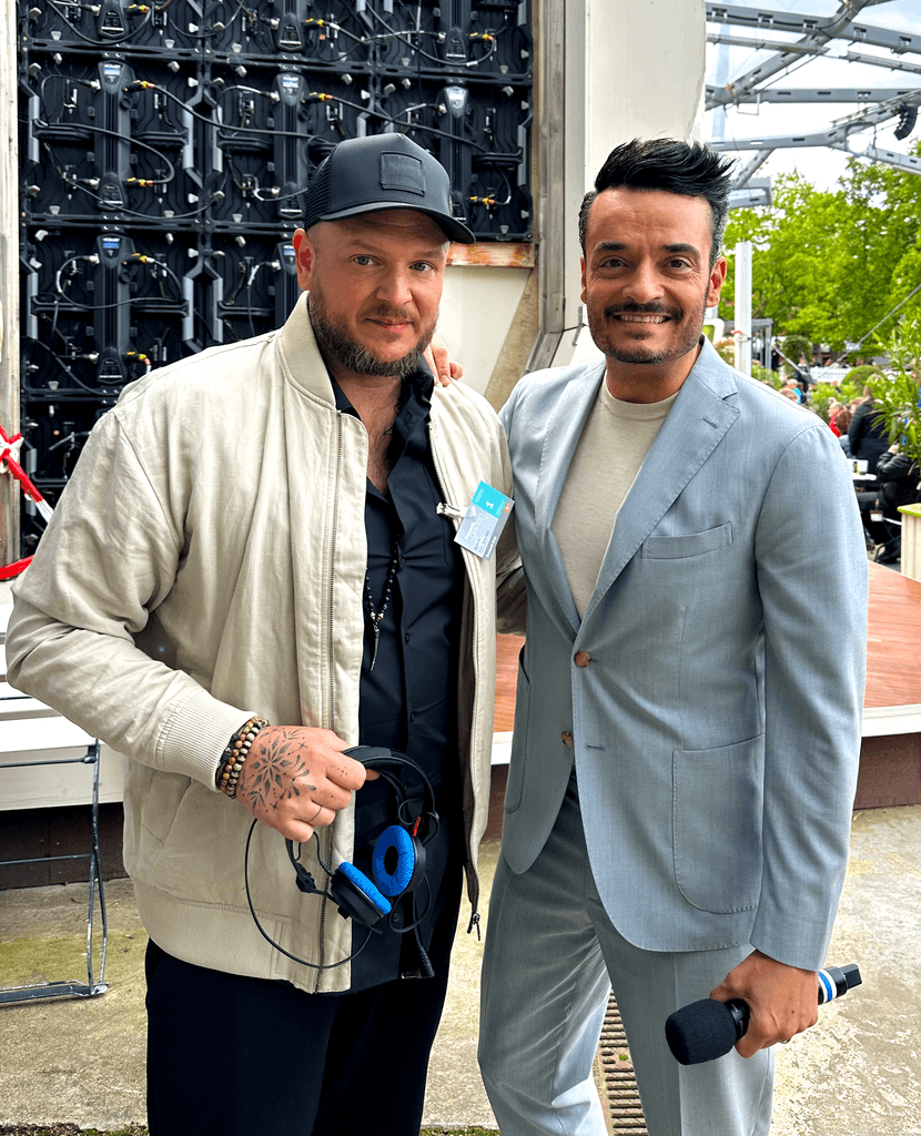 DJ Geib und Giovanni Zarrella nach dem auftritt im ZDF Fernsehgarten: Giovanni Zarrella LIVE mit La Discoteca Italiana