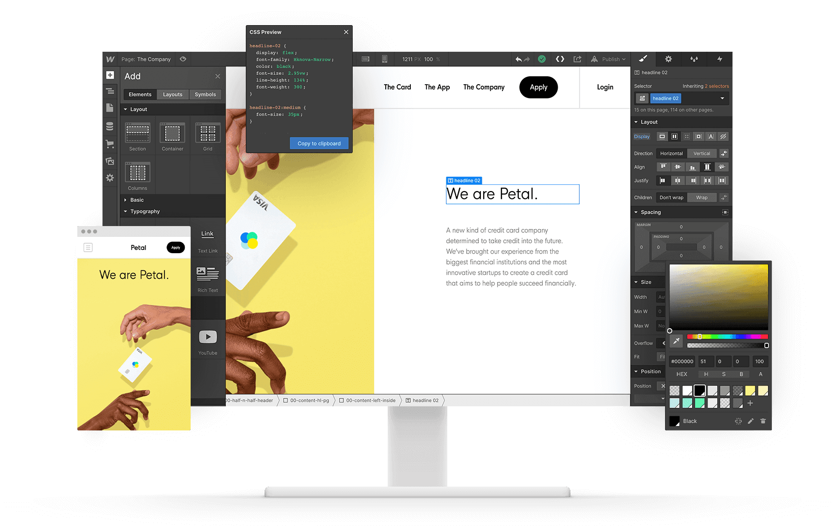 Webflow Backend Layout