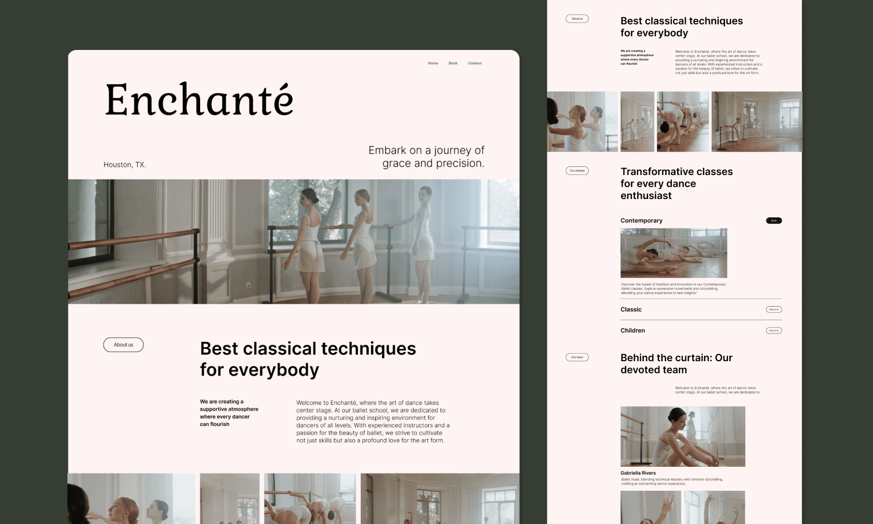 Diseño de landing page minimalista creada por Laura León