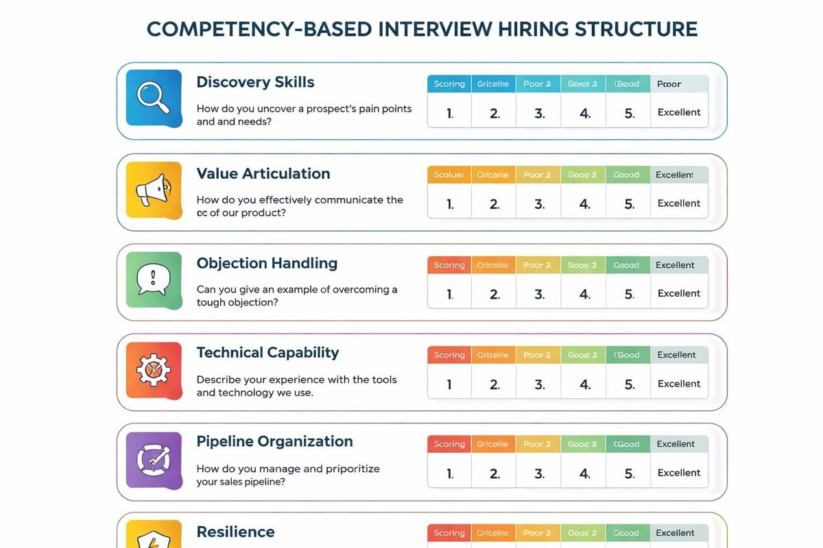 Competency framework for sales interview evaluation
