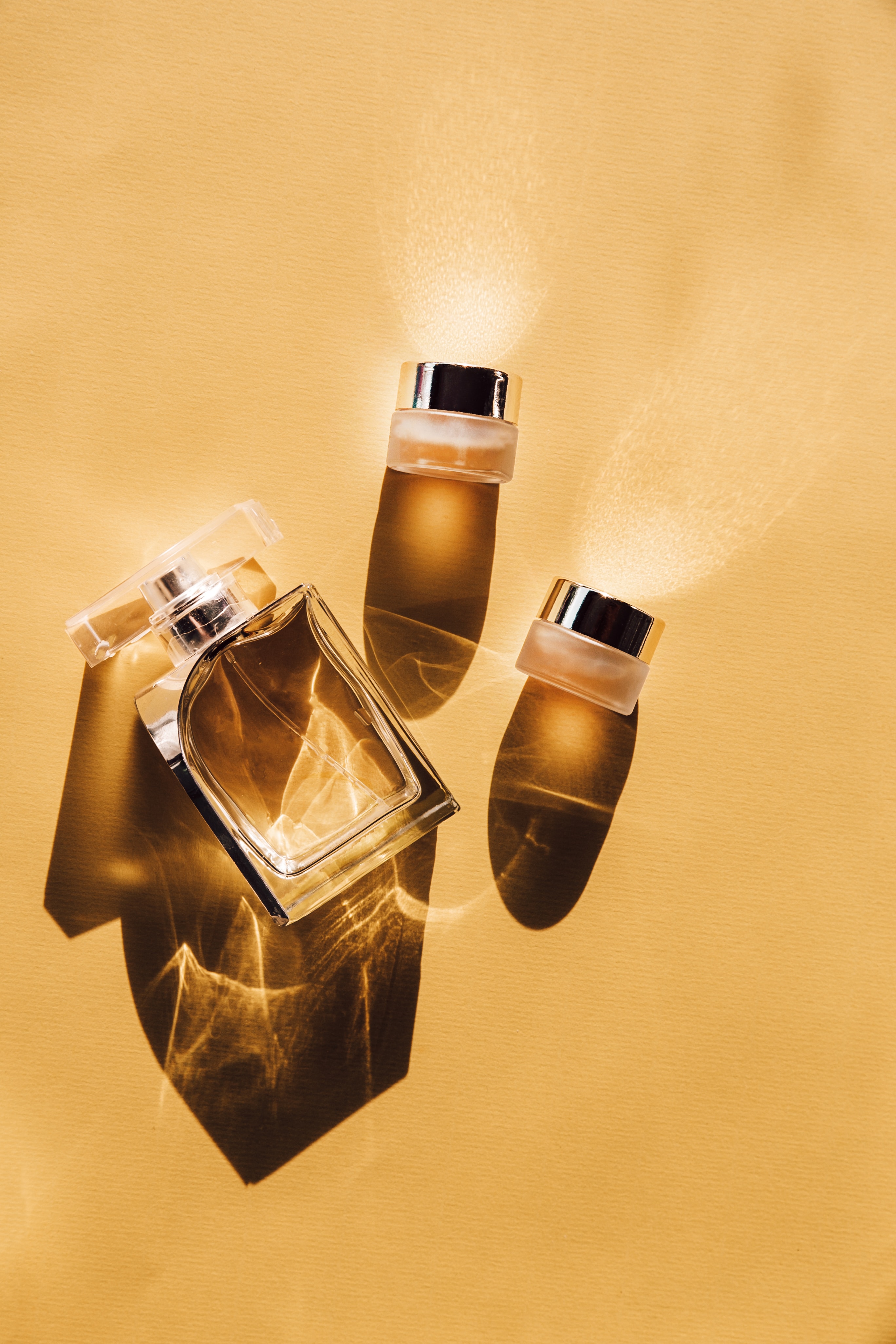 An image of golden perfume