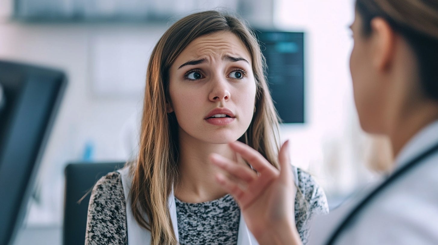 A worried young woman