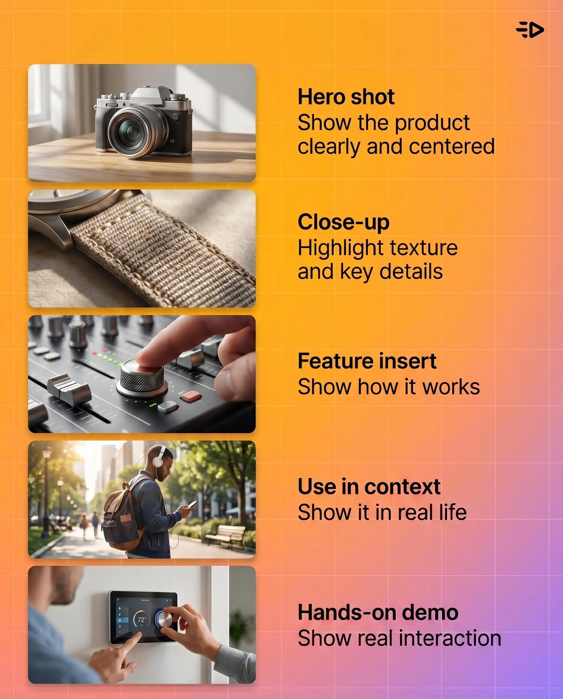 Product video scenes