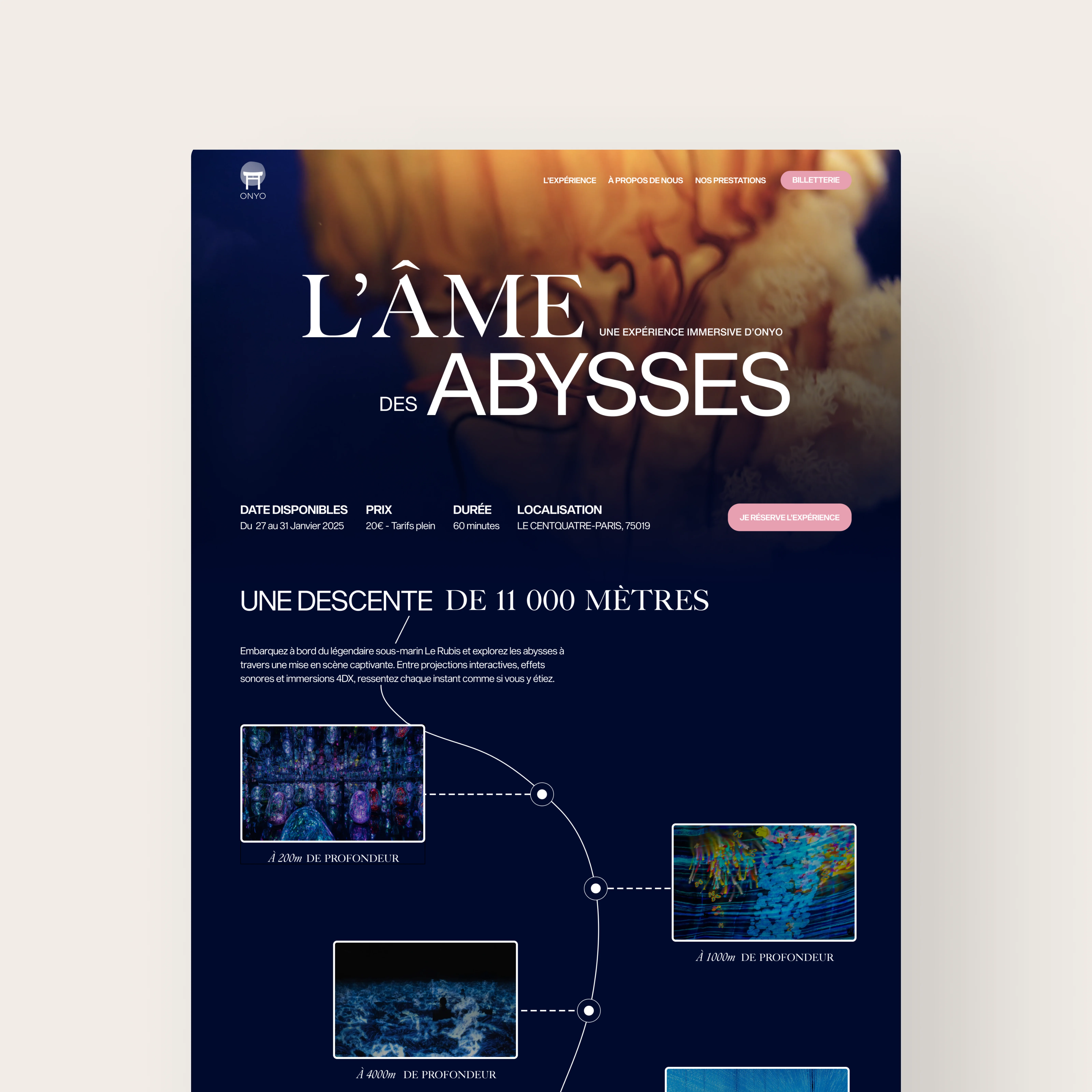Visuels desktop des interfaces