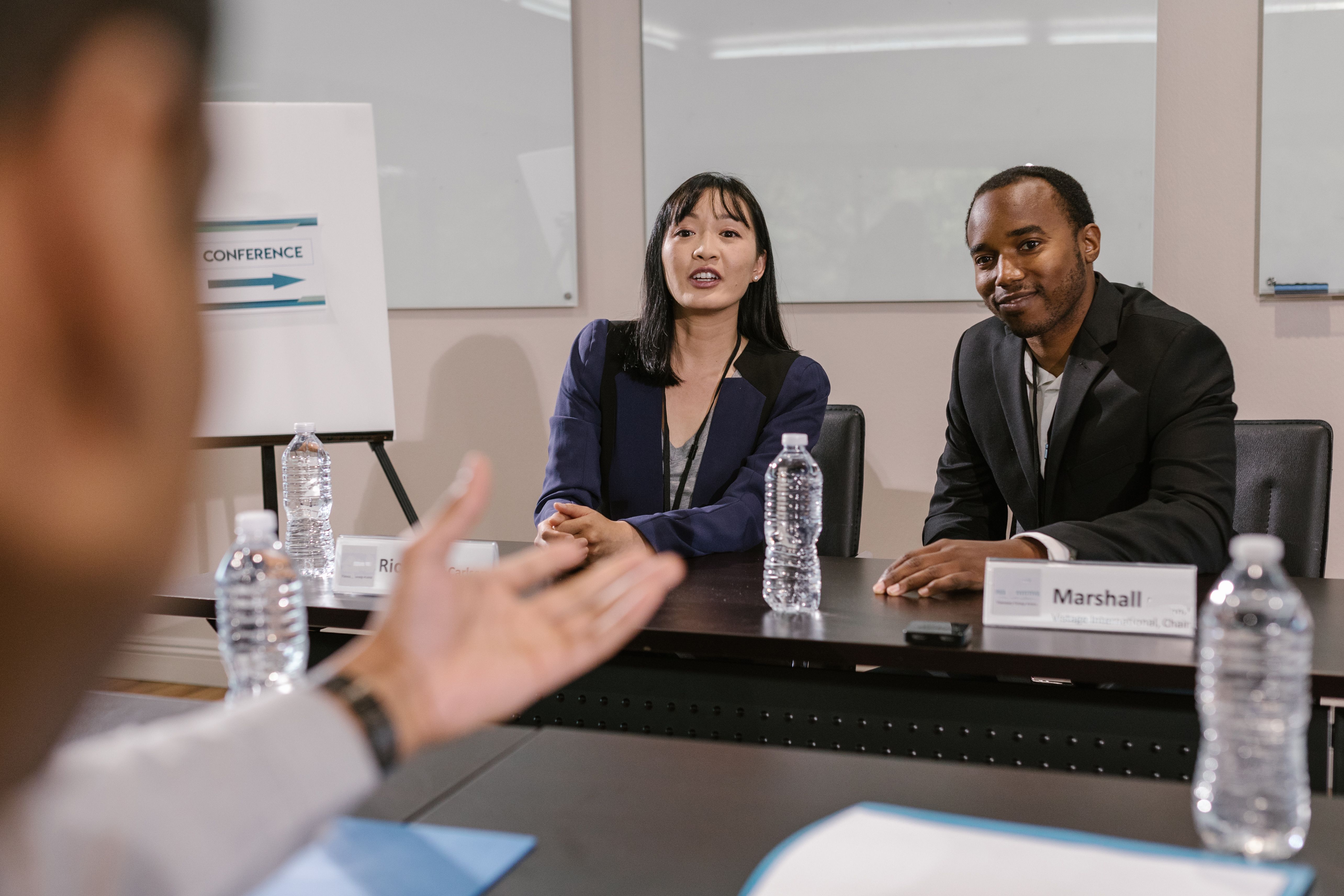Intern participating in formal business interview during the ITP US internship recruitment process