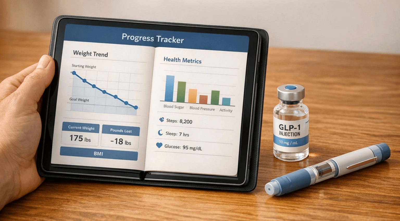 Person tracking health metrics and GLP-1 - How Can I Track My Semaglutide Progress?