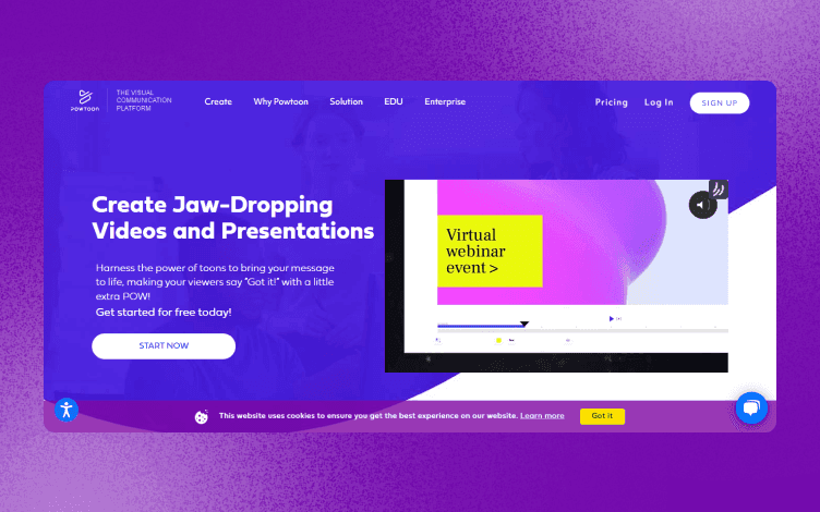 Powtoon Homepage