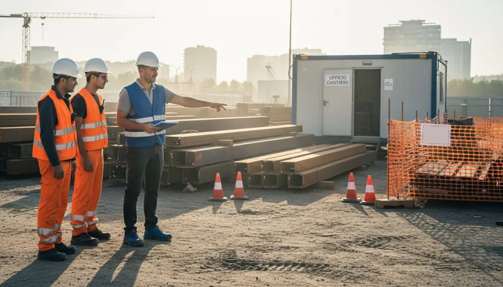 responsabile hse in cantiere guida operai nella gestione sicurezza