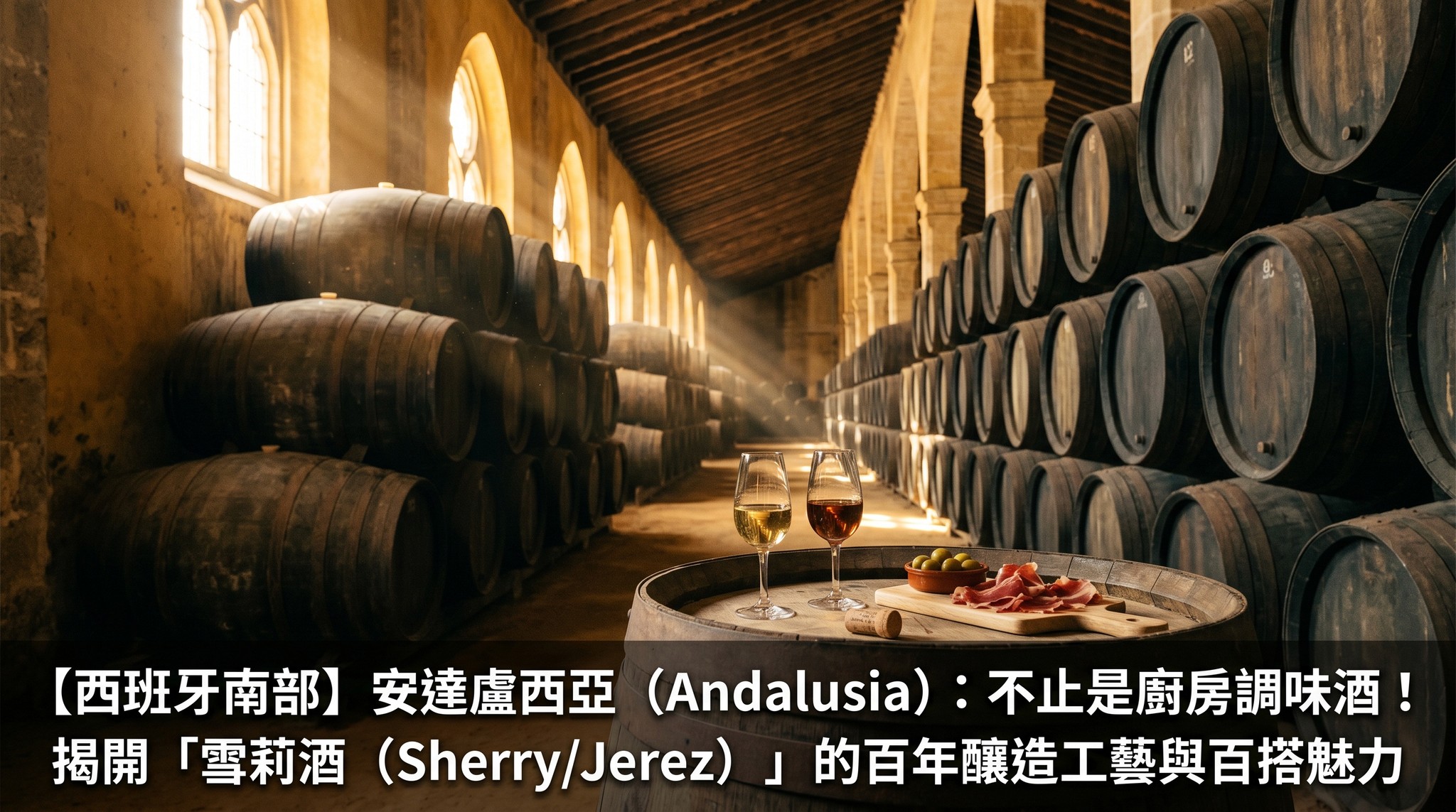 【西班牙南部】安達盧西亞 (Andalusia)：不止是廚房調味酒！揭開「雪莉酒 (Sherry/Jerez)」的百年釀造工藝與百搭魅力