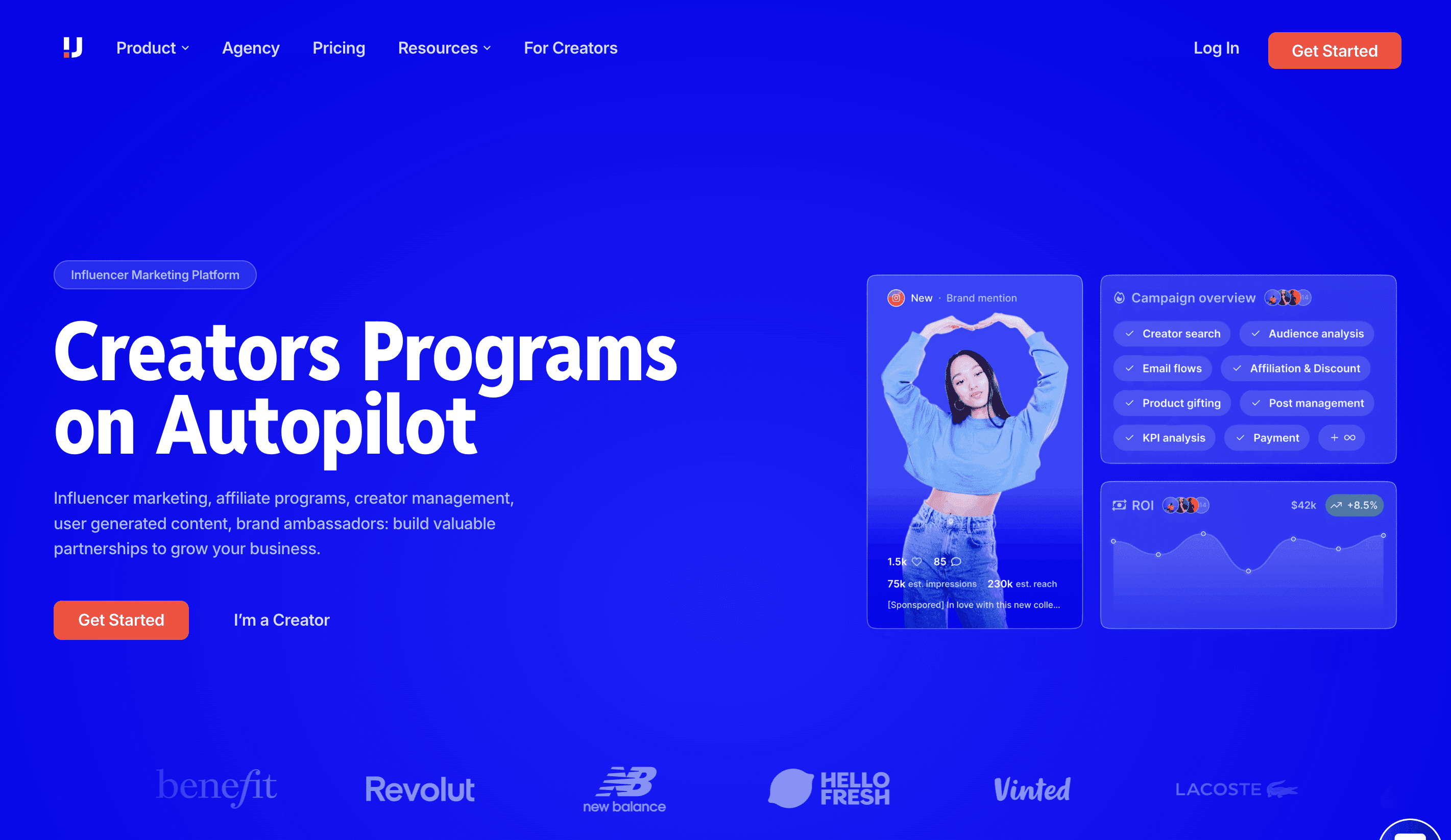 upfluence hompage