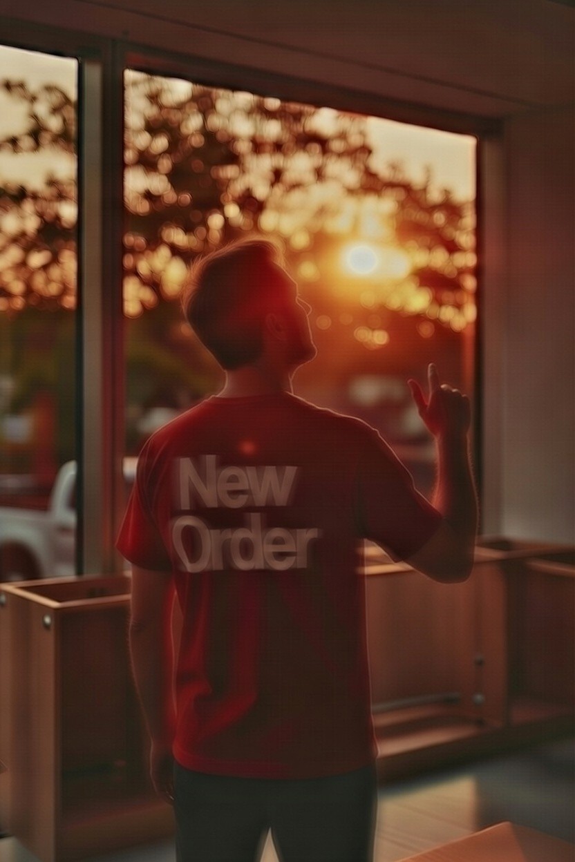 man in green crew neck shirt and black hat