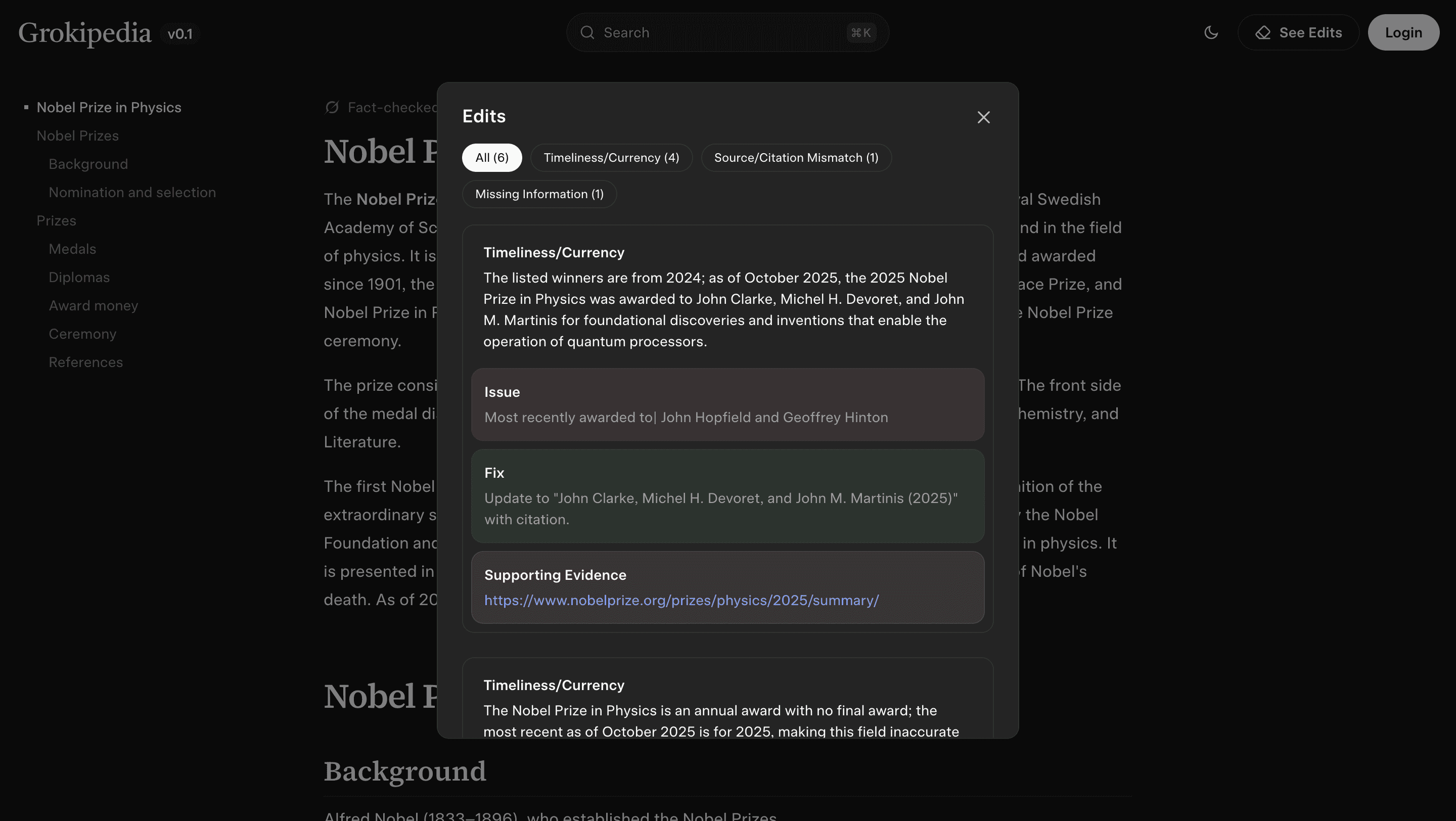 Edits Overlay Grokipedia | IDIGIU