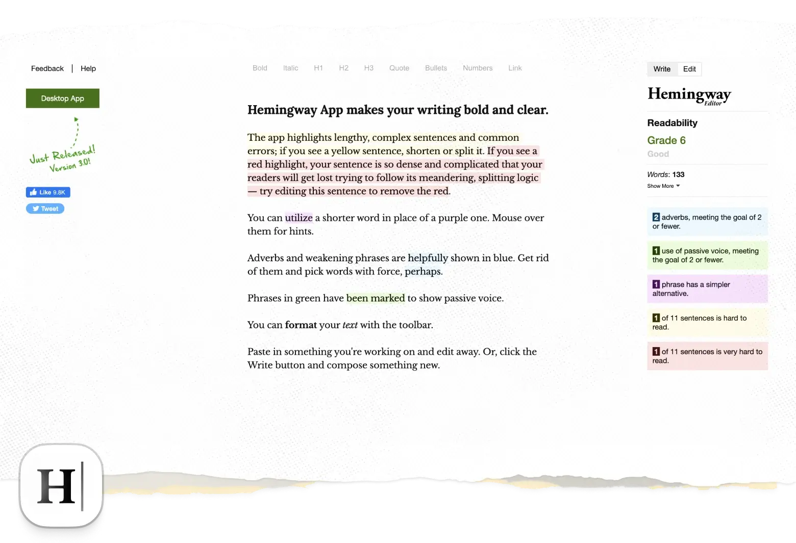 Hemmingway - UX Writing Tool