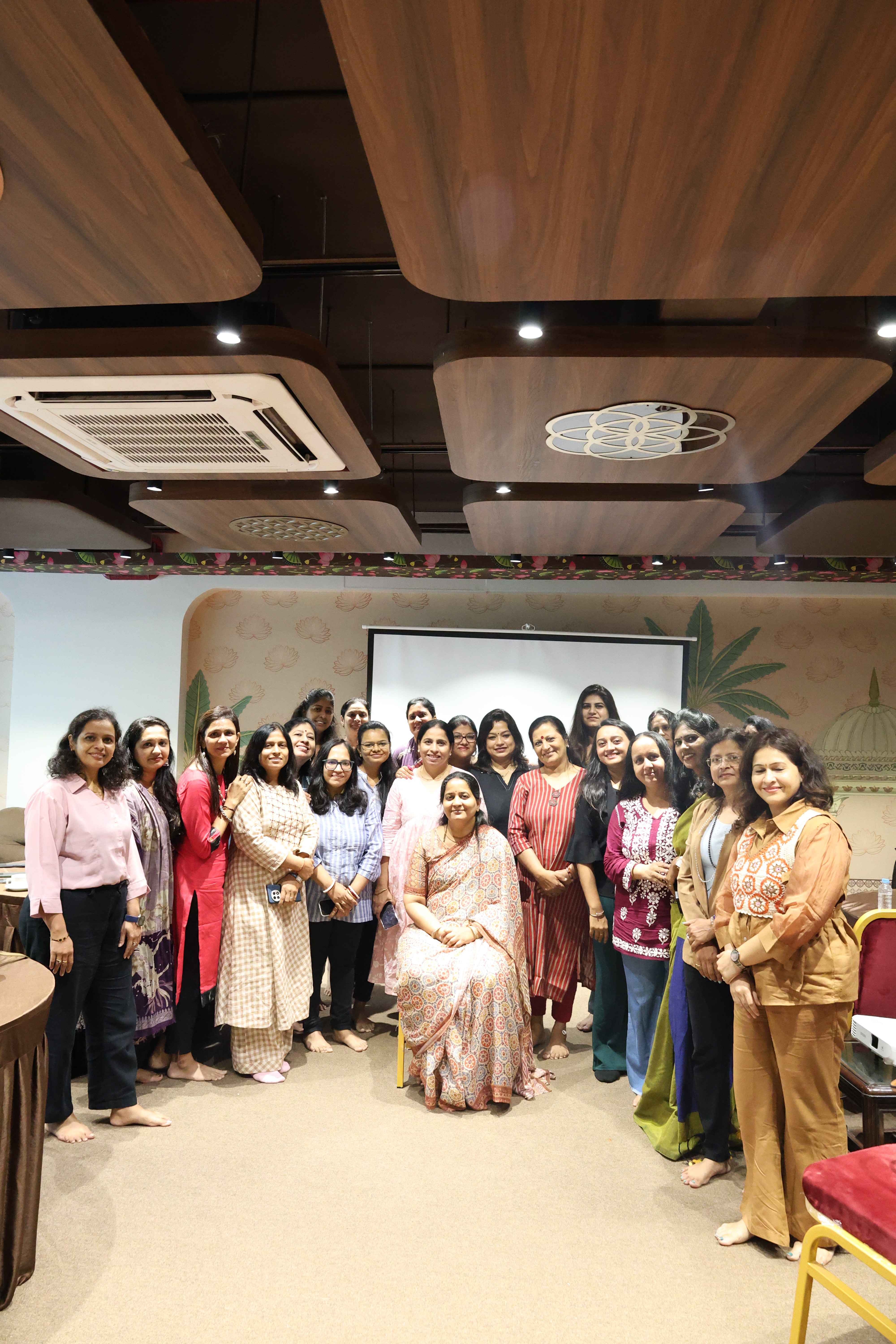 Woman talking to a Man using Mic