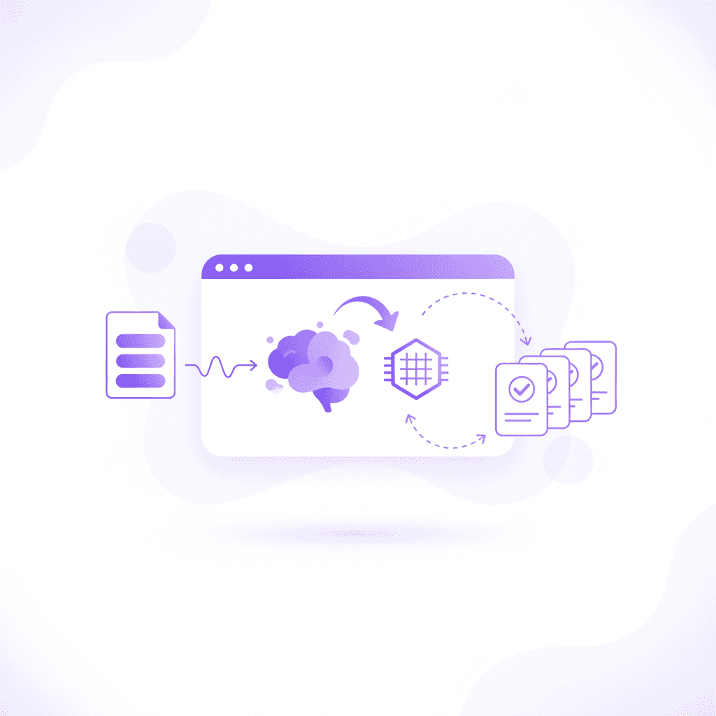 Dashboard view of AI generating flashcards from a PDF
