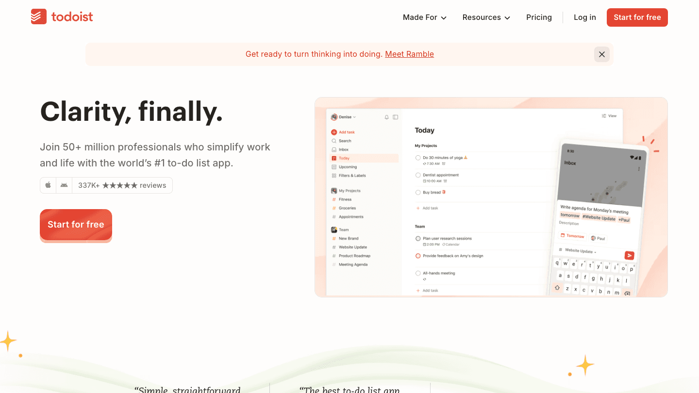 Todoist task management app