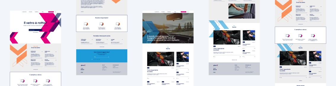 Schermate della piattaforma digitale progettata per servizi automotive.