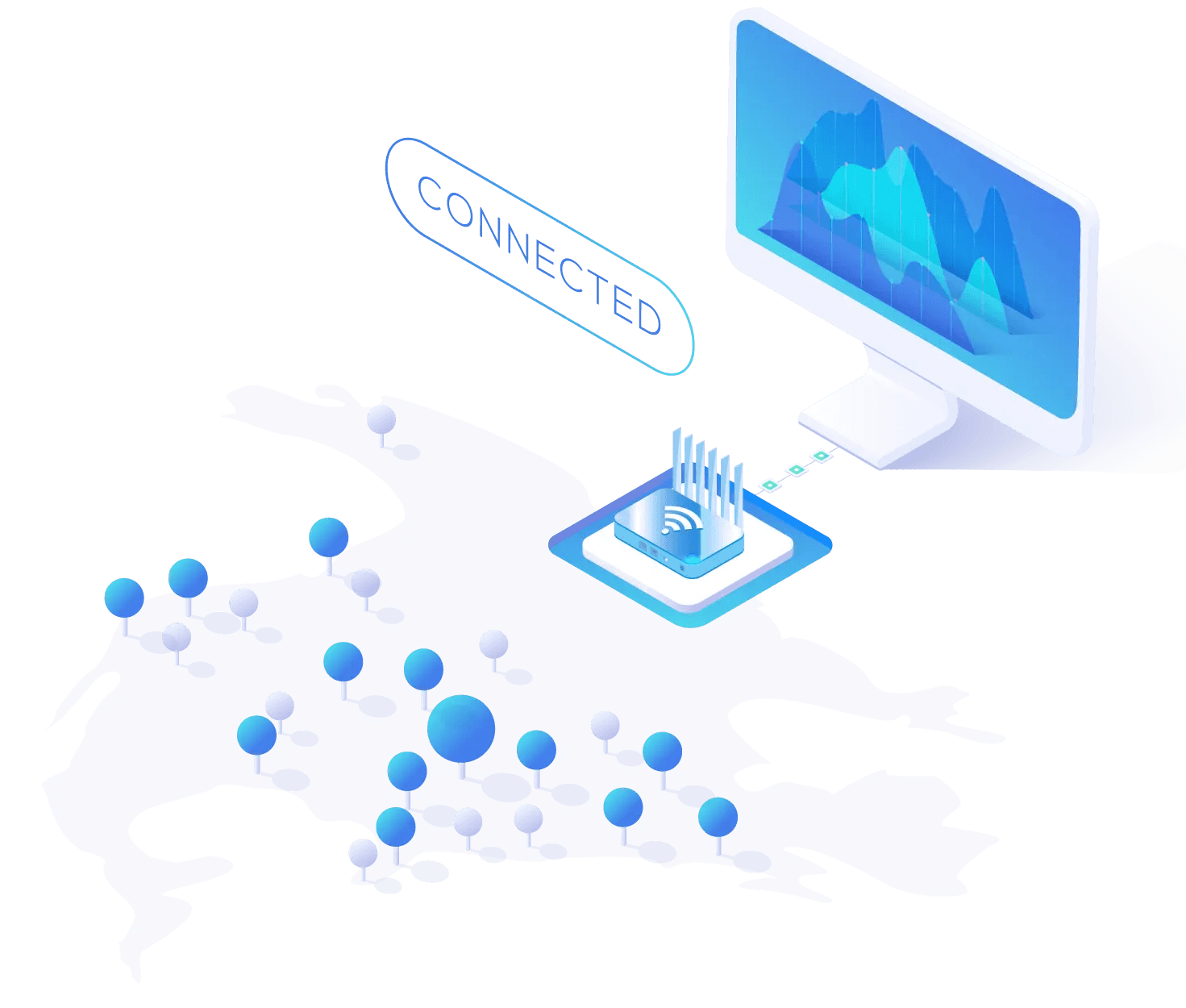 Illustration of MRNET Service with web portal to manage all locations from one place