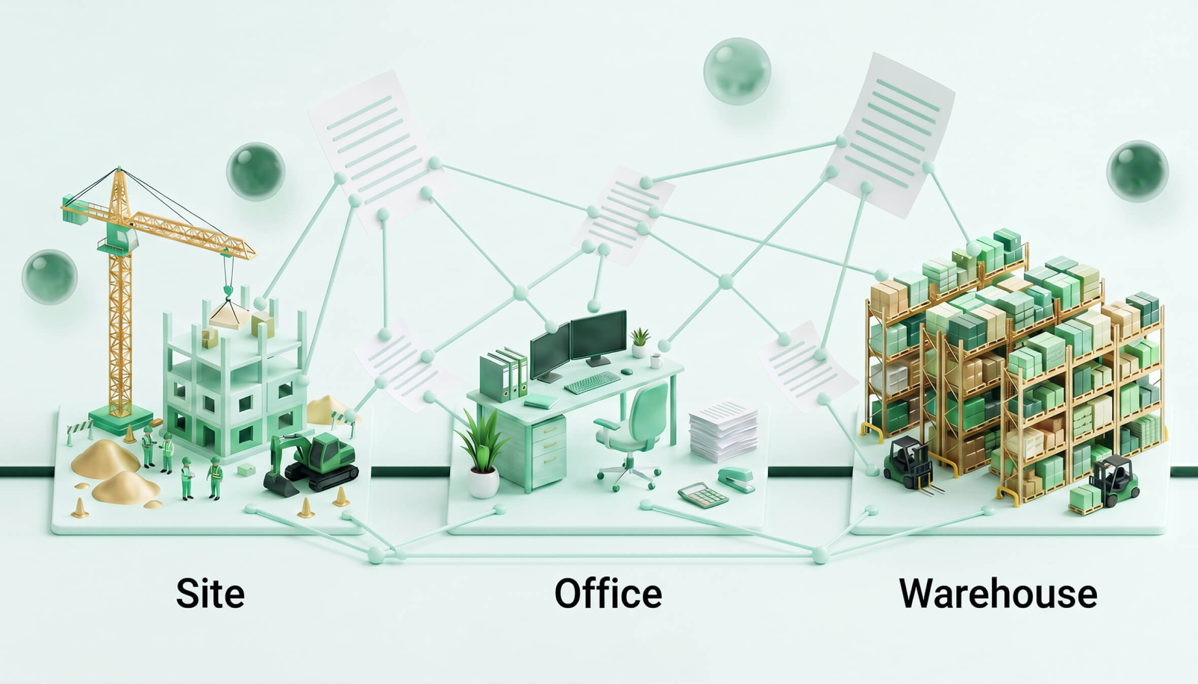 Disconnected site, office and warehouse operations at Pasalka Enterprises with no digital oversight or material tracking