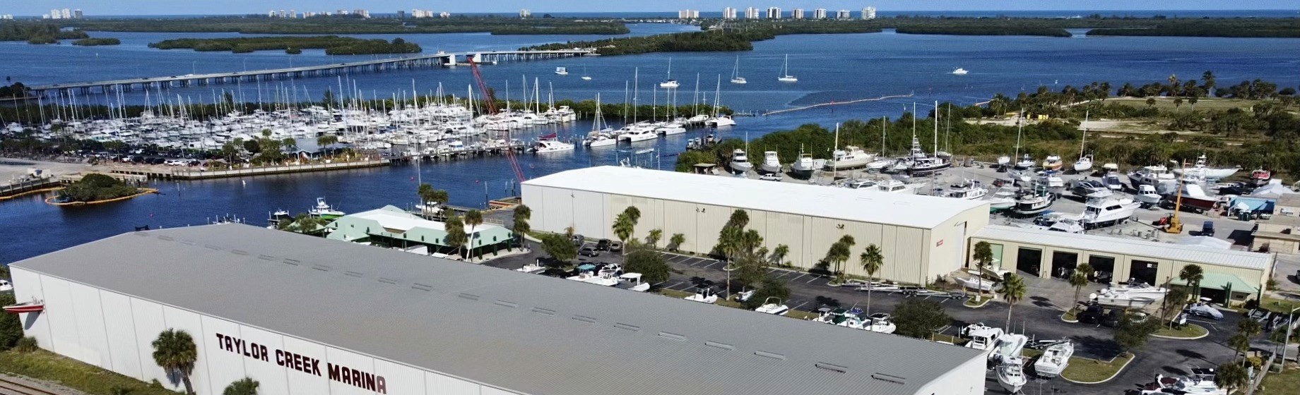 Taylor creek marina drone arial view