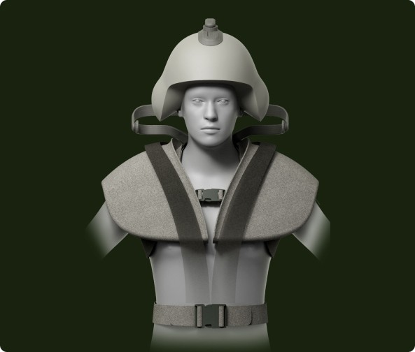 Front render of a device, showcasing its sleek design and key features, with a focus on its functionality and ergonomic structure for user comfort and efficiency.