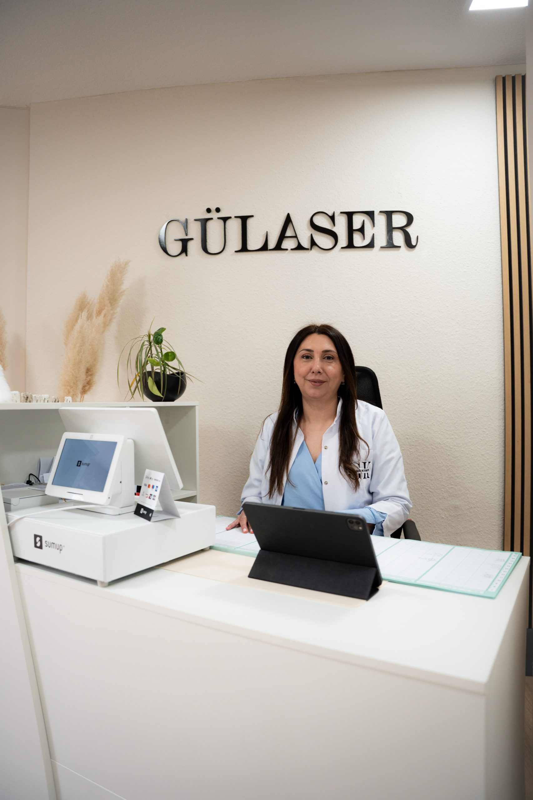 Woman receiving cosmetic skin treatment