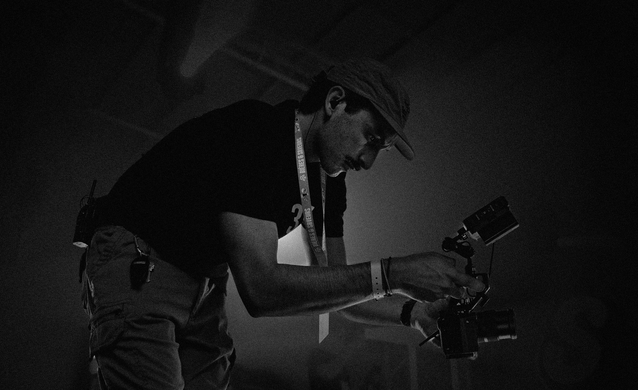 People celebrating, red stickers floating in the air