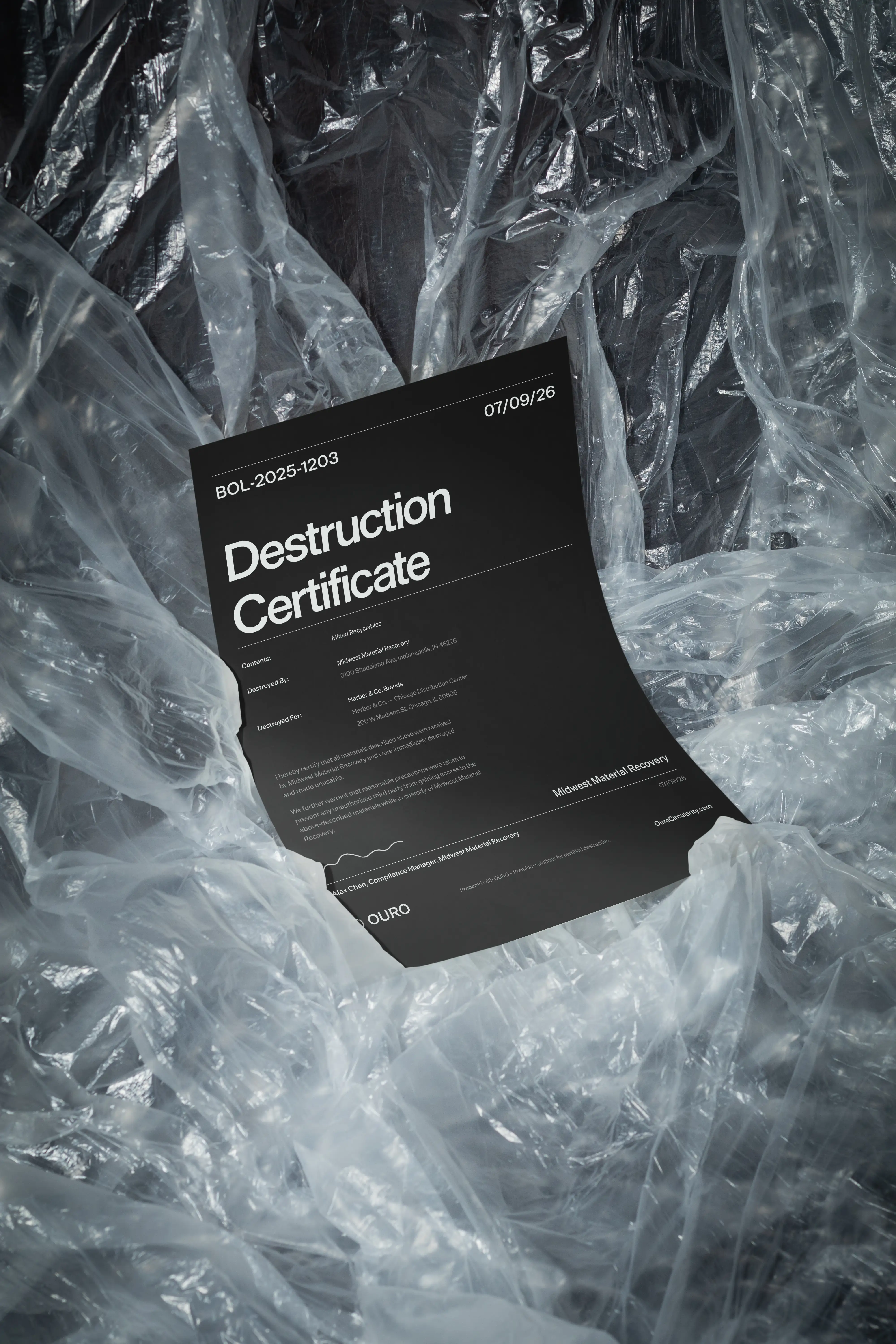 Ouro product destruction platform illustration