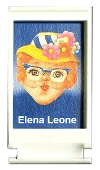 Claire from Guess Who, but it says "Elena Leone" at the bottom