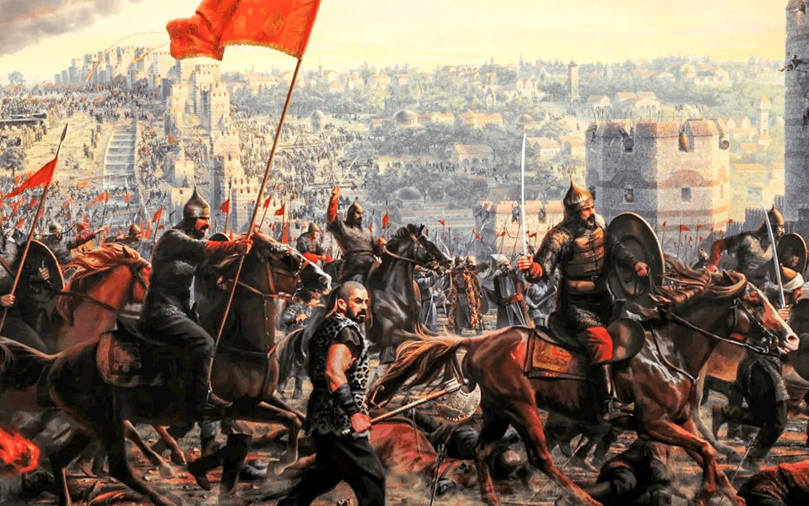 Pameran di dalam Museum Sejarah Panorama 1453 Istanbul