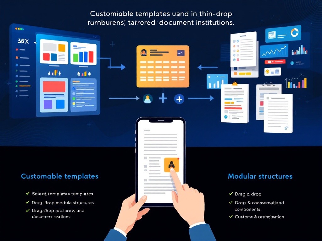 Customizable templates used in thin-drop turnburens; tarred document institutions.